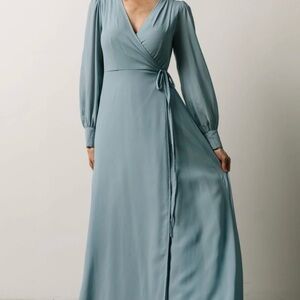Baltic Born Teal Long Sleeve Wrap Dress